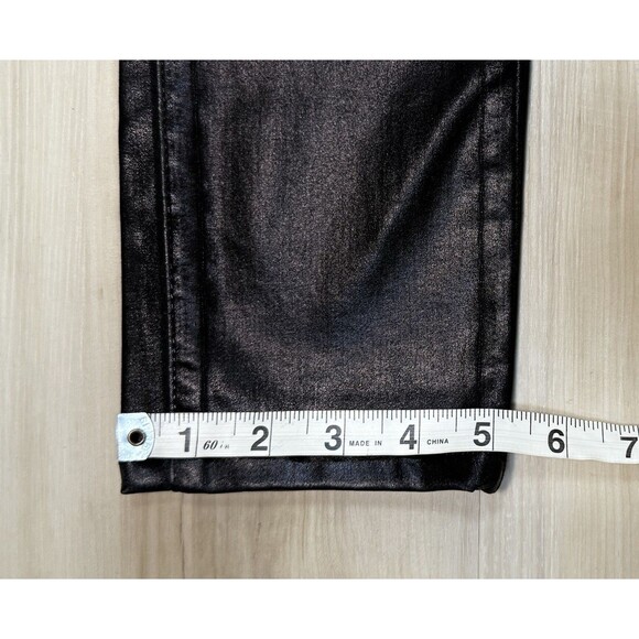 J BRAND MARIA High Rise Skinny Leg Faux Leather/Coated in Galactic Black 24x25 - Picture 14 of 16